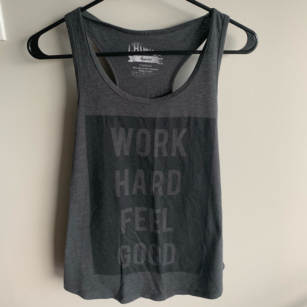 Work Hard Feel Good workout tank